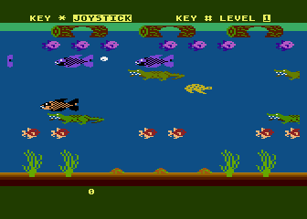 Frogger II: ThreeeDeep! (Atari 5200) screenshot: Title screen and game options