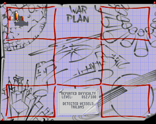Stardust (Amiga) screenshot: War Plan (at the start)