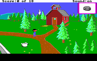 Roberta Williams’ Mixed-Up Mother Goose (DOS) screenshot: Hmmm.... A school house.