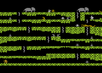 Floyd of the Jungle (Atari 8-bit) screenshot: Start of the level 1 as 1 player