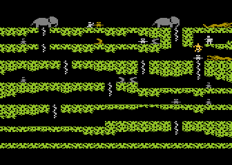Floyd of the Jungle (Atari 8-bit) screenshot: You are reaching the girl