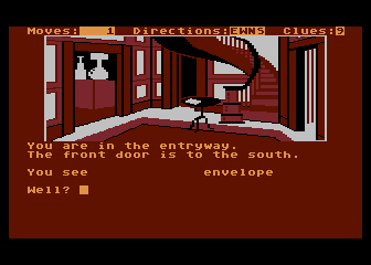 The Dallas Quest (Atari 8-bit) screenshot: Inside the house