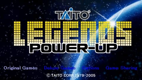 Taito Legends: Power-Up (PSP) screenshot: Main Menu