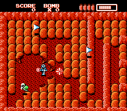 RoboWarrior (NES) screenshot: Rocks are no match for bombs