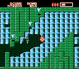 RoboWarrior (NES) screenshot: Blasting through packed obstacles