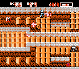 RoboWarrior (NES) screenshot: A power-up discovered inside of broken pillars