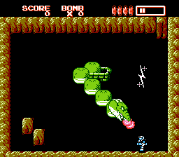 RoboWarrior (NES) screenshot: This vicious snake is one of many minibosses