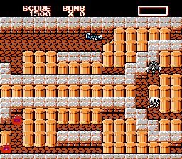 RoboWarrior (NES) screenshot: Nothing hurts quite so much as one's own bombs