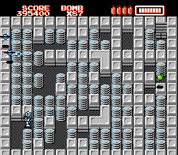 RoboWarrior (NES) screenshot: This particular level is only one screen. Find the key!