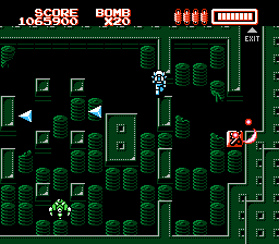 RoboWarrior (NES) screenshot: The exit has been revealed at the end of this level