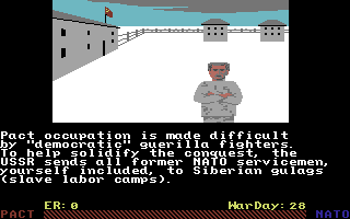 Red Storm Rising (Commodore 64) screenshot: Sent to the Siberian gulag for failing to win World War III!