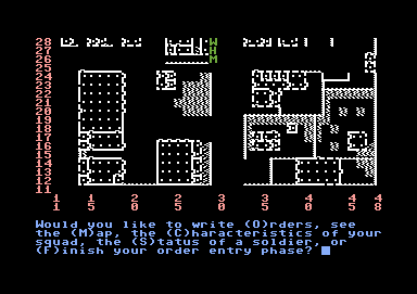 Computer Ambush (Commodore 64) screenshot: Map view