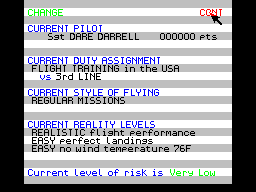 Gunship (ZX Spectrum) screenshot: Configuration