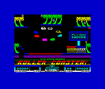 Roller Coaster (ZX Spectrum) screenshot: These move in an irregular pattern.