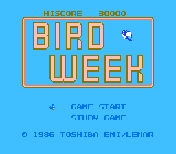 Bird Week (NES) screenshot: Title screen
