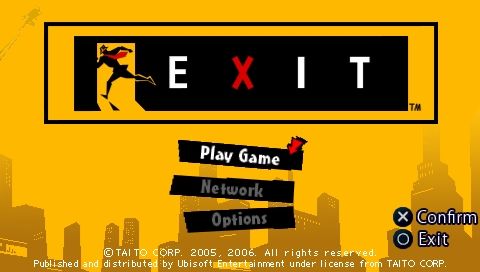 Exit (PSP) screenshot: Main menu