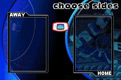 NHL Hitz 20-03 (Game Boy Advance) screenshot: Figure out if you want to play in your building or theirs...