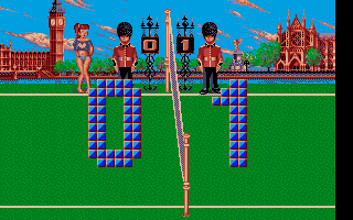Beach Volley (Atari ST) screenshot: Score is 0-1