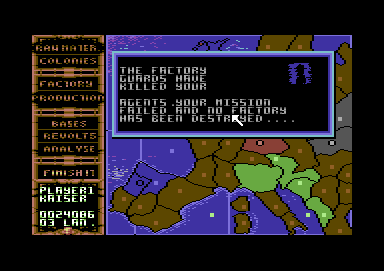 Scenario: Theatre of War (Commodore 64) screenshot: I failed at this task :(