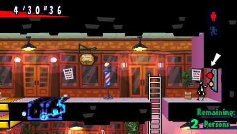 Exit (PSP) screenshot: Giving command to companion to use button!