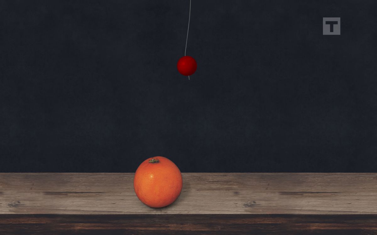 Triennale Game Collection (Windows) screenshot: <i>Il Filo Conduttore</i>: an orange in the first scene