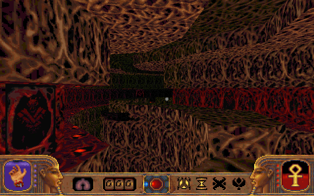 Powerslave (DOS) screenshot: Kilmaat hive in one of the later levels.
