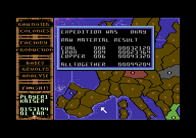 Scenario: Theatre of War (Commodore 64) screenshot: The investment brings quite nice results