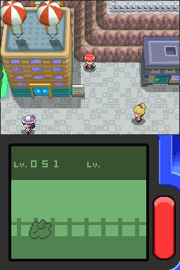 Pokémon Diamond Version (Nintendo DS) screenshot: Veilstone city