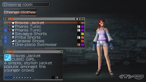 Phantasy Star Portable (PSP) screenshot: My character Patty