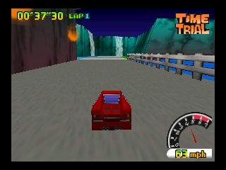 Penny Racers (Nintendo 64) screenshot: Time Trial mode on ruins track