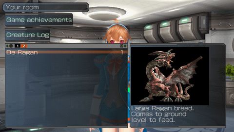 Phantasy Star Portable (PSP) screenshot: The first dragon-like boss you'll meet.