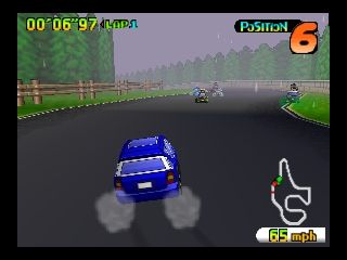 Penny Racers (Nintendo 64) screenshot: A race on the Lakeside track