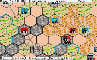 Blitzkrieg at the Ardennes (DOS) screenshot: Main game screen
