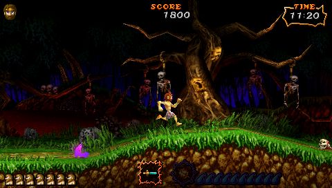 Ultimate Ghosts'N Goblins (PSP) screenshot: Naked knight Arthur