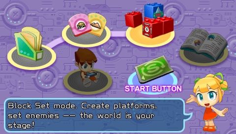 Mega Man Powered Up (PSP) screenshot: Level creation options screen