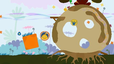 LocoRoco (PSP) screenshot: This is your Loco House, you can build it any way you like