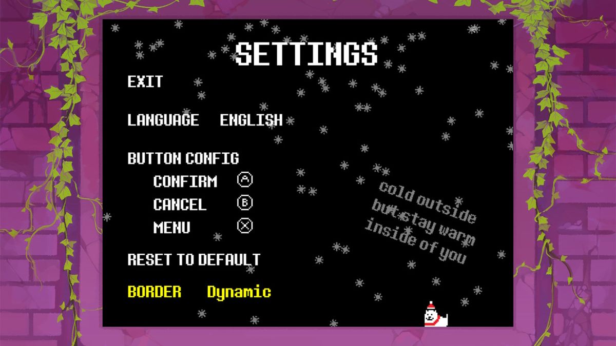 Undertale (Nintendo Switch) screenshot: The dynamic border changes depending on the player's location in the game. This is the ruin version.