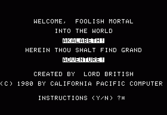 Akalabeth: World of Doom screenshots - MobyGames