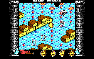 Mad Mix 2: En el castillo de los fantasmas (DOS) screenshot: Level 9 - lots of baddies