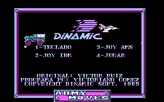 Army Moves (DOS) screenshot: Main menu