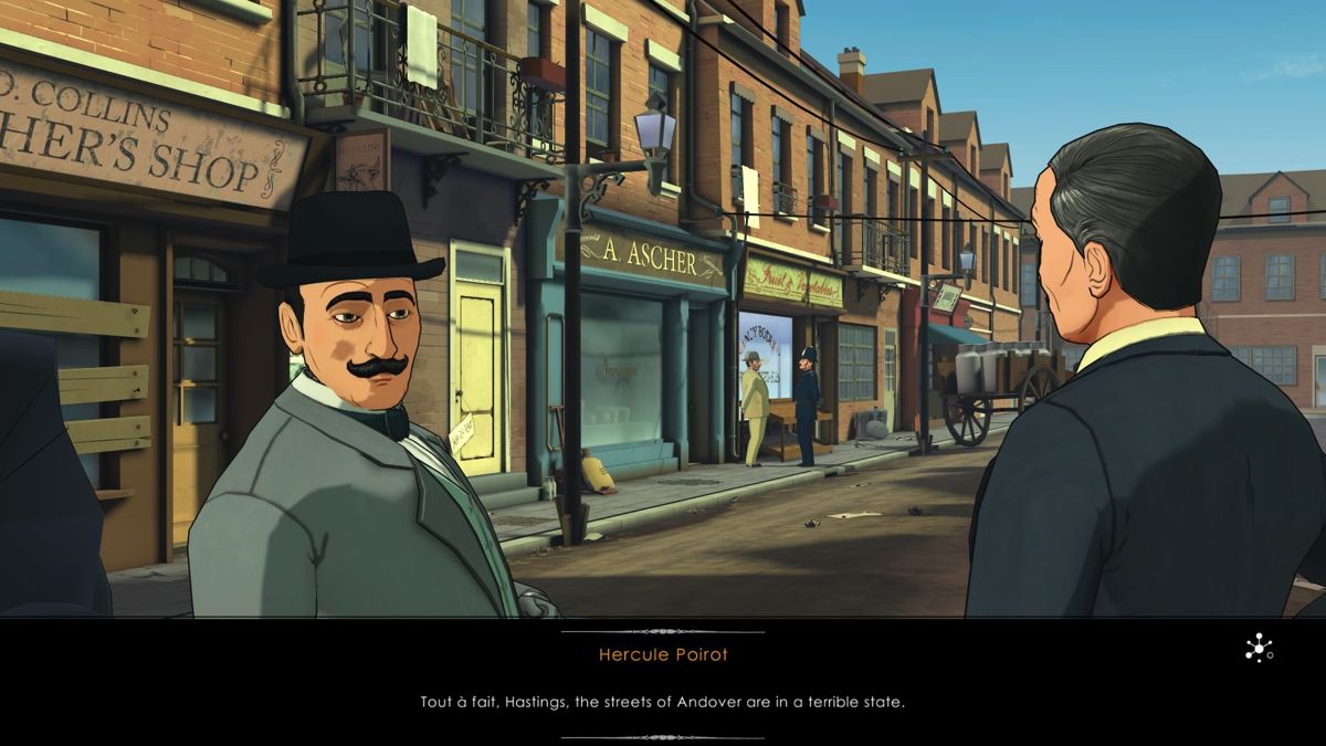 Agatha Christie: The ABC Murders (PlayStation 4) screenshot: Arriving at the first crime scene