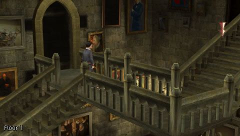 Harry Potter and the Half-Blood Prince (PSP) screenshot: Harry is on the first of seven floors.