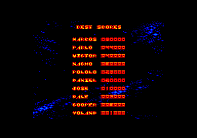 Mega Phoenix (Amstrad CPC) screenshot: The high scores
