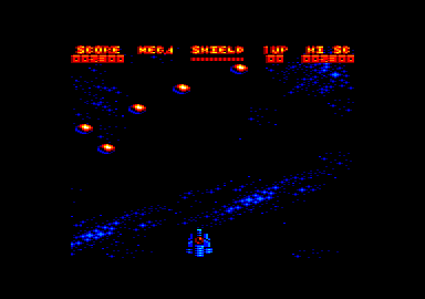 Mega Phoenix (Amstrad CPC) screenshot: The phoenix eggs...