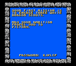 DragonStrike (NES) screenshot: Mission goal
