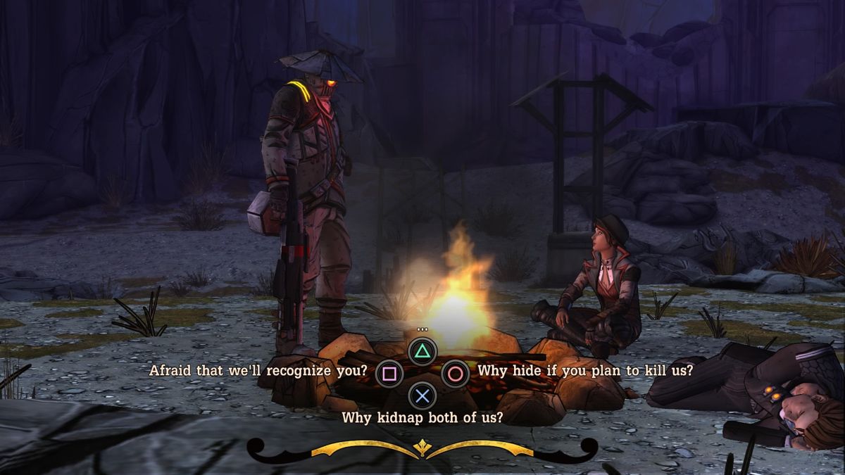 Tales from the Borderlands: Episode Three - Catch a Ride (PlayStation 4) screenshot: Campfire