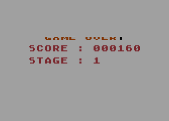 Rush'n Attack (Atari 8-bit) screenshot: Game over