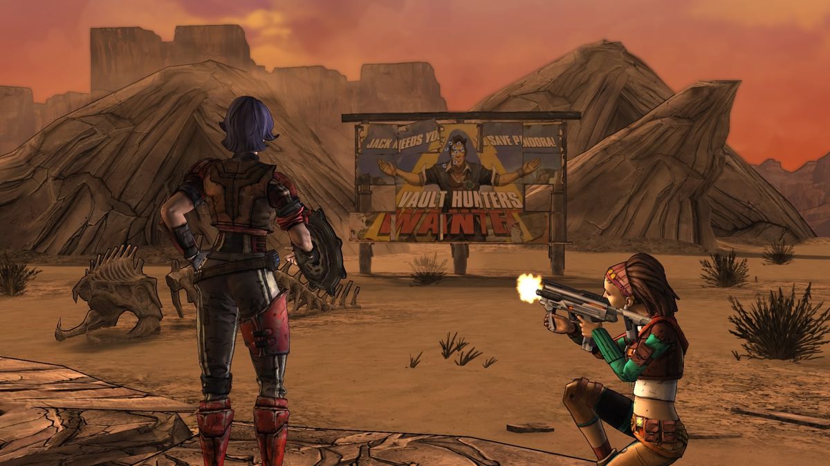 Tales from the Borderlands: Episode Three - Catch a Ride (PlayStation 4) screenshot: Target practicing