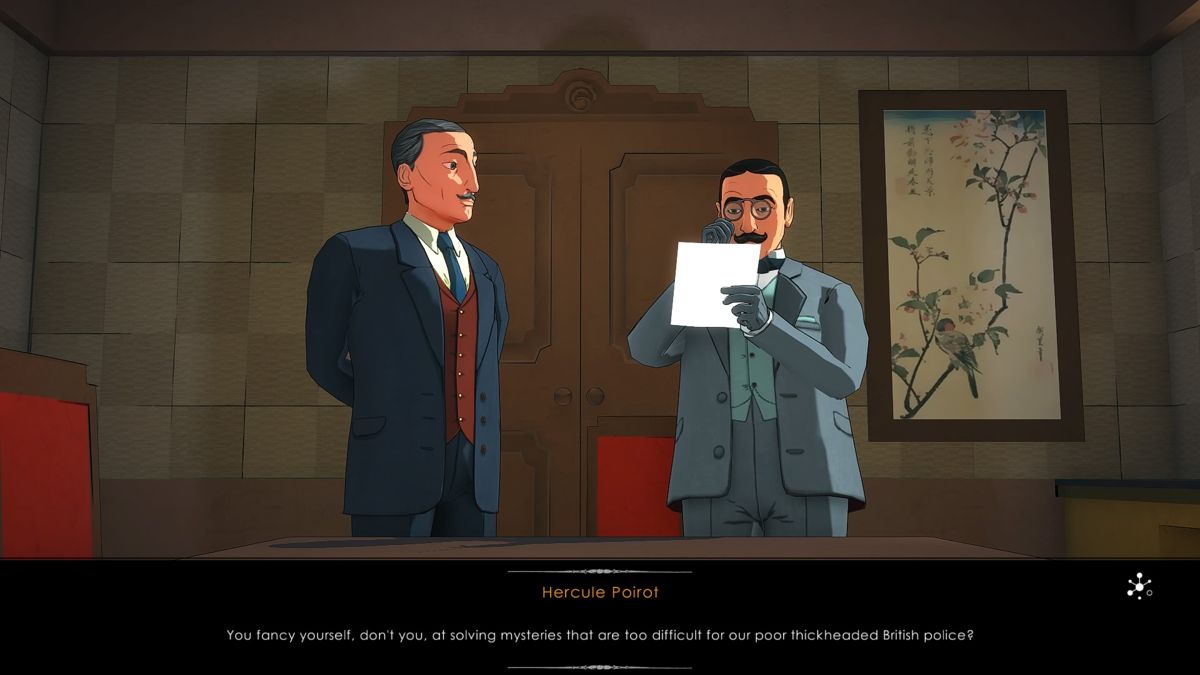 Agatha Christie: The ABC Murders (PlayStation 4) screenshot: A peculiar daring letter has arrived for Poirot