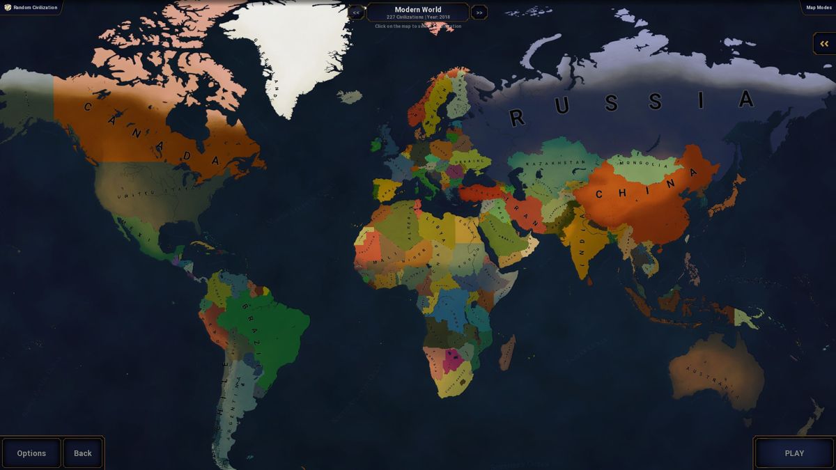 Age of Civilizations II (Windows) screenshot: The Modern World Scenario